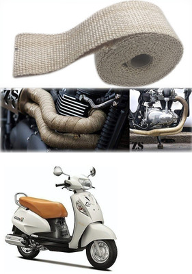 Znee Smart Silencer Wrap Cream Color for Suzuki Access SE Bike Exhaust Heat Shield