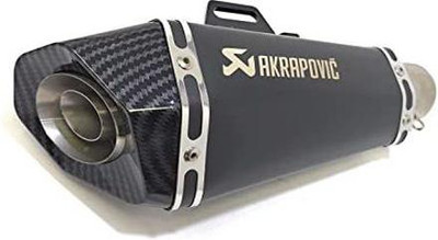 Gogna Mart akra slip on exhaust for all bikes ,(full black with carbon tip) Bike Exhaust Heat Shield