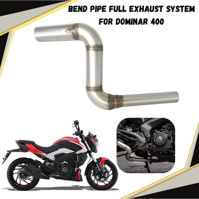ENEMYT Exhaust Middle Muffler Bend Pipe for Bajaj Dominar 400/ Bajaj Pulsar RS 200, Bajaj Pulsar 200NS, Dominar 400 Full Exhaust System(Stainless Steel)