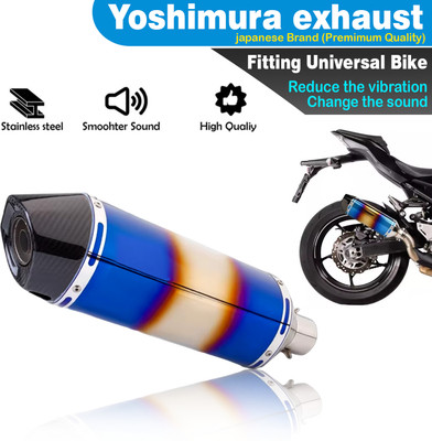 ASRYD Exhaust Yoshimura Rainbow All Motorcycle Bajaj, Hero, Yamaha, Honda, TVS, Suzuki, KTM, Hyosung Universal For Bike Slip-on Exhaust System(Stainless Steel)
