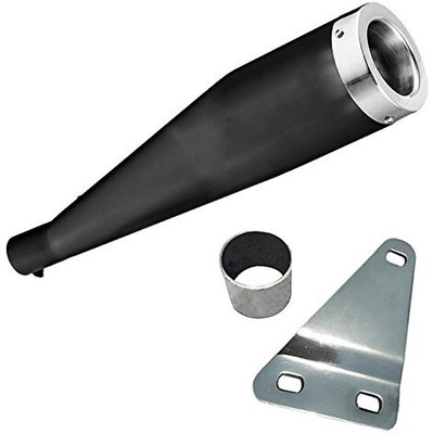 Retrofit Cobra silencer Glasswool Black Front Chrome Exhaust Royal Enfield Classic 350 Full Exhaust System(Mild Steel)