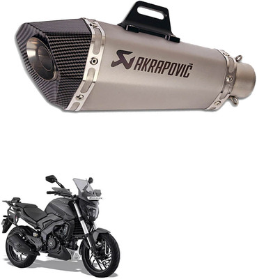 Vagary Silver Akraphovic ExhaustWith DB Killer for Bajaj Dominar 400 Bajaj Dominar 400 Full Exhaust System(Stainless Steel)