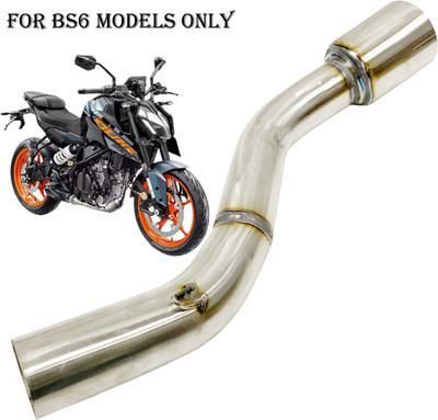 Dhe Best Bike Exhaust Middle Muffler Bend Pipe Stainless for KTM 250 Duke BS6 KTM NA Full Exhaust System(Stainless Steel)