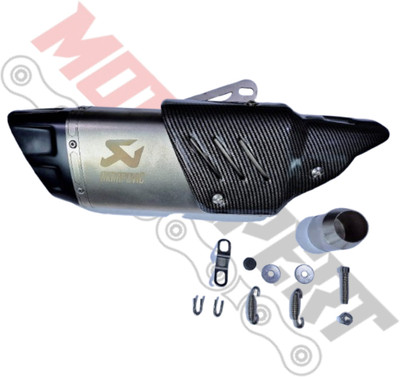 MotoXpert Akrapovic Universal Hexa Cut Slip On Exhaust Silencer Muffler BMW, Bajaj, KTM, Kawasaki, TVS, Yamaha, Universal For Bike Universal For Bike Slip-on Exhaust System(Stainless Steel)
