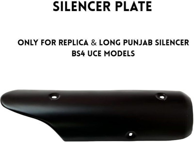 EAZ Black Silencer Plate for RE BS4 UCE Replica & Long Punjab Models Royal Enfield Classic 350, Classic 500, Classic Chrome, 500, 500 EFI, Electra, Electra, Electra 350 Slip-on Exhaust System(Mild Steel)