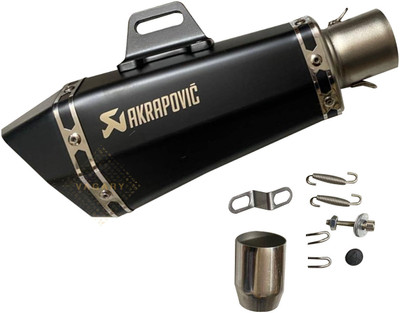 Vagary Universal Hexa Cut Akrapovic Exhaust With DB Killer Silencer Muffler Pipe for Bajaj, TVS, KTM, Suzuki, Yamaha, Hero Universal For Bike Slip-on Exhaust System(Stainless Steel)