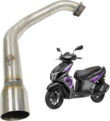 Dhe Best Scooty New Stylist Exhaust Bend Pipe Muffler Mid Pipe for TVS NTORQ 125 TVS NA Full Exhaust System(Stainless Steel)