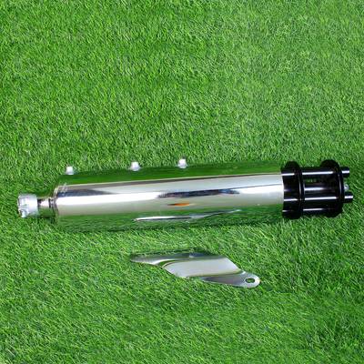 MACH7 TAIL GUNNER CHROME BLACK FOR ROYAL-ENFIELD ROYAL SOUND MADE IN INDIA Royal Enfield Classic, Classic 500, Classic Desert Storm, Super|Thunderbird, Twin spark, Electra Full Exhaust System
