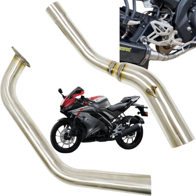 Dhe Best Good Silencer Pipe Middle Muffler Bend Pipe for Yamaha YZF R15 V3 Yamaha NA Full Exhaust System(Stainless Steel)