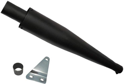 SILENTWAVE Wild Boar / Wildboar Black silencer Exhaust Glasswool Royal Enfield Thunder Bird 500 Full Exhaust System(Mild Steel)