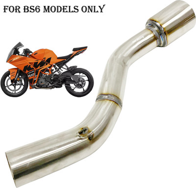Dhe Best Bike Stainless Steel Slip-on Exhaust Muffler Pipe for KTM RC 200 BS6 KTM NA Full Exhaust System(Stainless Steel)