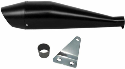 SILENTWAVE Dolphin silencer Exhaust Black Glasswool Royal Enfield 350 Twin Spark Full Exhaust System(Mild Steel)