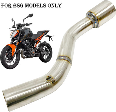 Dhe Best Motorcycle Exhaust Middle Muffler Bend Pipe for KTM Duke 200 BS6 KTM NA Full Exhaust System(Stainless Steel)
