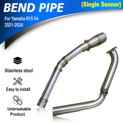 ASRYD R15 V4 MT-15 BS4 Single Sensor Bend Pipe Full System Pipe Yamaha R15 Full Exhaust System(Stainless Steel)