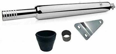inayat Long Bottle Empty Chrome Bada Punjab Exhaust silencer Royal Enfield Thunder Bird 350, Classic 350, Continental GT Full Exhaust System(Mild Steel)
