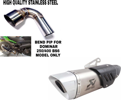 acube mart Bajaj Dominar 400 Full Exhaust System(Stainless Steel, Carbon Fiber)