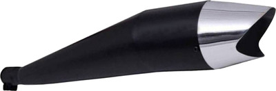 WORDZ Shark silencer Black Front Chrome Glasswool Exhaust Royal Enfield Classic 350 Full Exhaust System(Mild Steel)