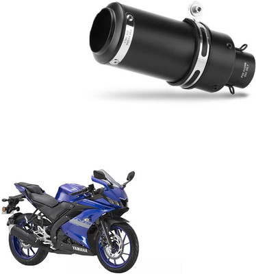Vagary imported Exhaust Full Black Exhaust for Yamaha R15 V3 Yamaha R15 Full Exhaust System(Stainless Steel)