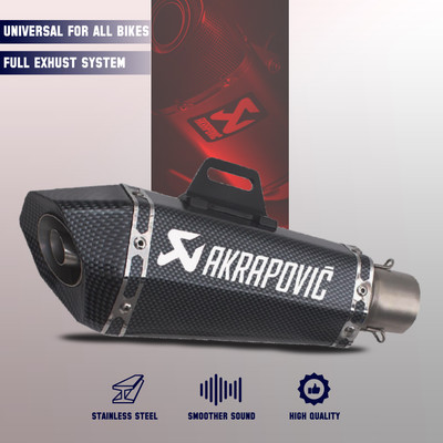 automunk Universal For Bike Universal For Bike Full Exhaust System(Mild Steel)