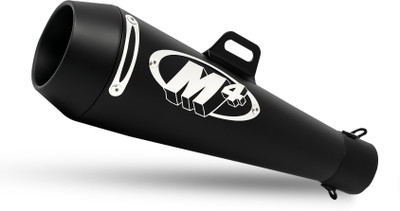 Vagary M4 Exhaust Black Titanium Muffler Slip On Loud Silencer Bajaj, Hero, Honda, KTM, Suzuki, Yamaha, TVS Universal For Bike Full Exhaust System(Titanium)