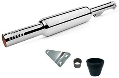 Retrofit Short Bottle Empty Chrome Mini Punjab Exhaust silencer Royal Enfield Classic 350 Full Exhaust System(Mild Steel)