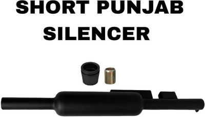 EAZ Short Punjab Silencer Free Flow For RE (Small Mouth, Black) Royal Enfield Classic 350, Classic 500, Electra 350, Thunder Bird 350, Thunder Bird 500 Full Exhaust System(Mild Steel)