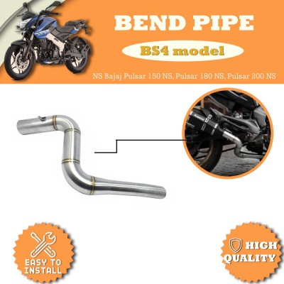 Allowing Bajaj Dominar 400/ Bajaj Pulsar RS 200 Exhaust Middle Muffler Bend Pipe Bajaj Dominar 400, Pulsar 200 AS, Pulsar 200NS Full Exhaust System(Stainless Steel)