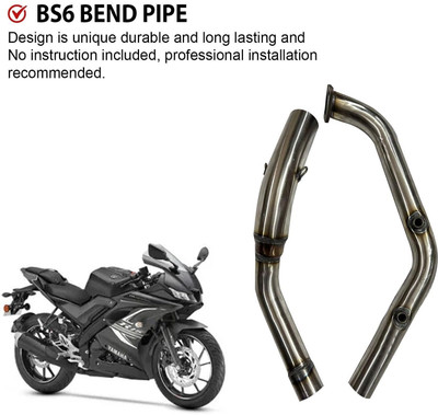 Alleykat Bend Pipe for Yamaha R15 V3/ R15 M/ MT15 (BS6) Yamaha R15 Full Exhaust System(Stainless Steel)