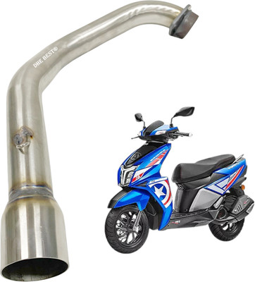 Dhe Best Scooty Modified Stainless Steel Exhaust Pipe Mid Pipe for TVS NTORQ 125 TVS NA Full Exhaust System(Stainless Steel)