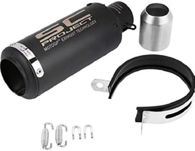 Moto Powerz SC Silencer for bike Universal For Bike Pulsar, Ninja, Splendor, R15, Thunder Bird 500 Slip-on Exhaust System(Stainless Steel)