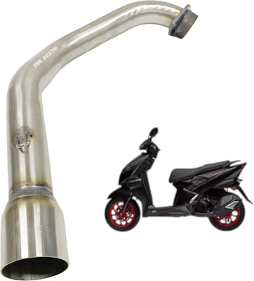 Dhe Best Scooty Exhaust Middle Muffler Bend Pipe Silencer Pipe for TVS NTORQ 125 TVS NA Full Exhaust System(Stainless Steel)