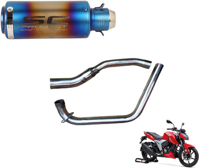 acube mart TVS Apache RTR 160 Slip-on Exhaust System(Stainless Steel)