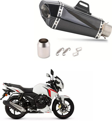 Vagary 51mm Carbon Fiber Style Tail Tube Exhaust for TVS Apache RTR 160 TVS Apache RTR 160 Full Exhaust System(Stainless Steel)