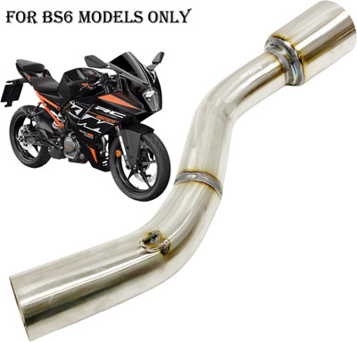 Dhe Best Bike Modified Stainless Steel Exhaust Pipe Mid Pipe for KTM RC 200 BS6 KTM NA Full Exhaust System(Stainless Steel)