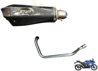 acube mart GIXXER SF 150/250 BS6 bend pipe Suzuki Gixxer SF Slip-on Exhaust System(Stainless Steel)