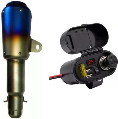 AutoPowerz Universal For Bike Universal For Bike Full Exhaust System(Mild Steel)