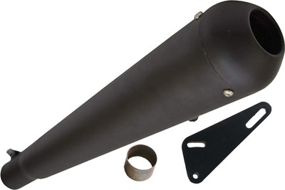 WORDZ Megaphone Glasswool Black Exhaust silencer Royal Enfield Classic 350 Full Exhaust System(Mild Steel)
