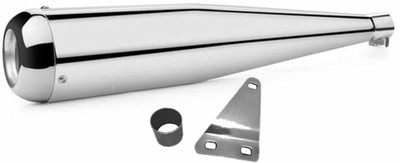 WORDZ Megaphone Glasswool Chrome Exhaust silencer Royal Enfield Classic 350 Full Exhaust System(Mild Steel)