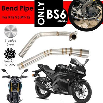 Otoroys R15V3 and MT15 BS6 Models Bend Pipe Yamaha R15 Slip-on Exhaust System(Stainless Steel)
