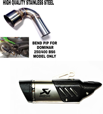 acube mart Bajaj Dominar 400 Full Exhaust System(Stainless Steel, Carbon Fiber)