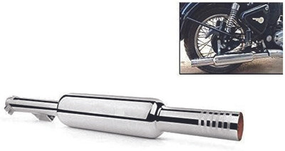 GOLSM Short Botlle Empty Chrome Punjab Exhaust silencer Royal Enfield Electra 350 Full Exhaust System(Mild Steel)