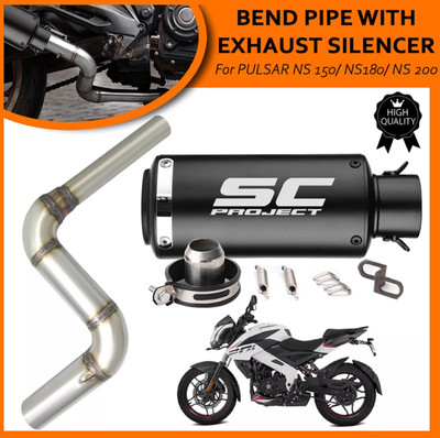 acube mart Bajaj Pulsar 200 NS DTS-i, Pulsar 200NS, Pulsar 150 AS, Pulsar 180 NS, Pulsar Full Exhaust System(Stainless Steel)