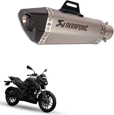 Vagary Silver Akraphovic ExhaustWith DB Killer for Bajaj Pulsar N250 Bajaj Pulsar 220 DTS-i Full Exhaust System(Stainless Steel)