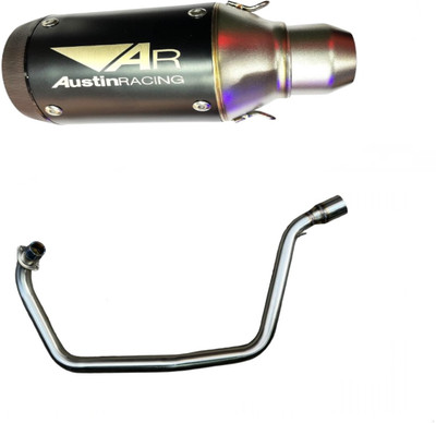 acube mart AR austin racing exhaust with xpulse bend pipe Hero Universal For Bike Full Exhaust System(Stainless Steel)