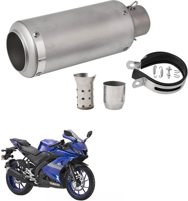 Vagary Stainless Steel Slip On 51mm Exhaust for Yamaha R15 V3 Yamaha R15 Full Exhaust System(Stainless Steel)
