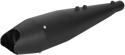 Ridefit Shark Black Silencer Glasswool Exhaust Royal Enfield Classic 350 Full Exhaust System(Mild Steel)