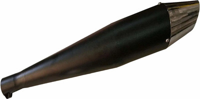 Ridefit Dolphin Black Front Chrome silencer Exhaust Glasswool Royal Enfield Classic 350 Full Exhaust System(Mild Steel)