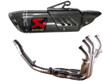 acube mart Kawasaki Universal For Bike Full Exhaust System(Carbon Fiber)