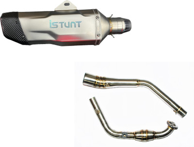 acube mart R15 V3/V4/M/MT 15 bs6 bend pipe Yamaha R15 Slip-on Exhaust System(Mild Steel)