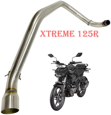 Dhe Best Motorcycle Premium Bend Pipe Middle Muffler Pipe for Xtreme 125R Hero NA Full Exhaust System(Stainless Steel)